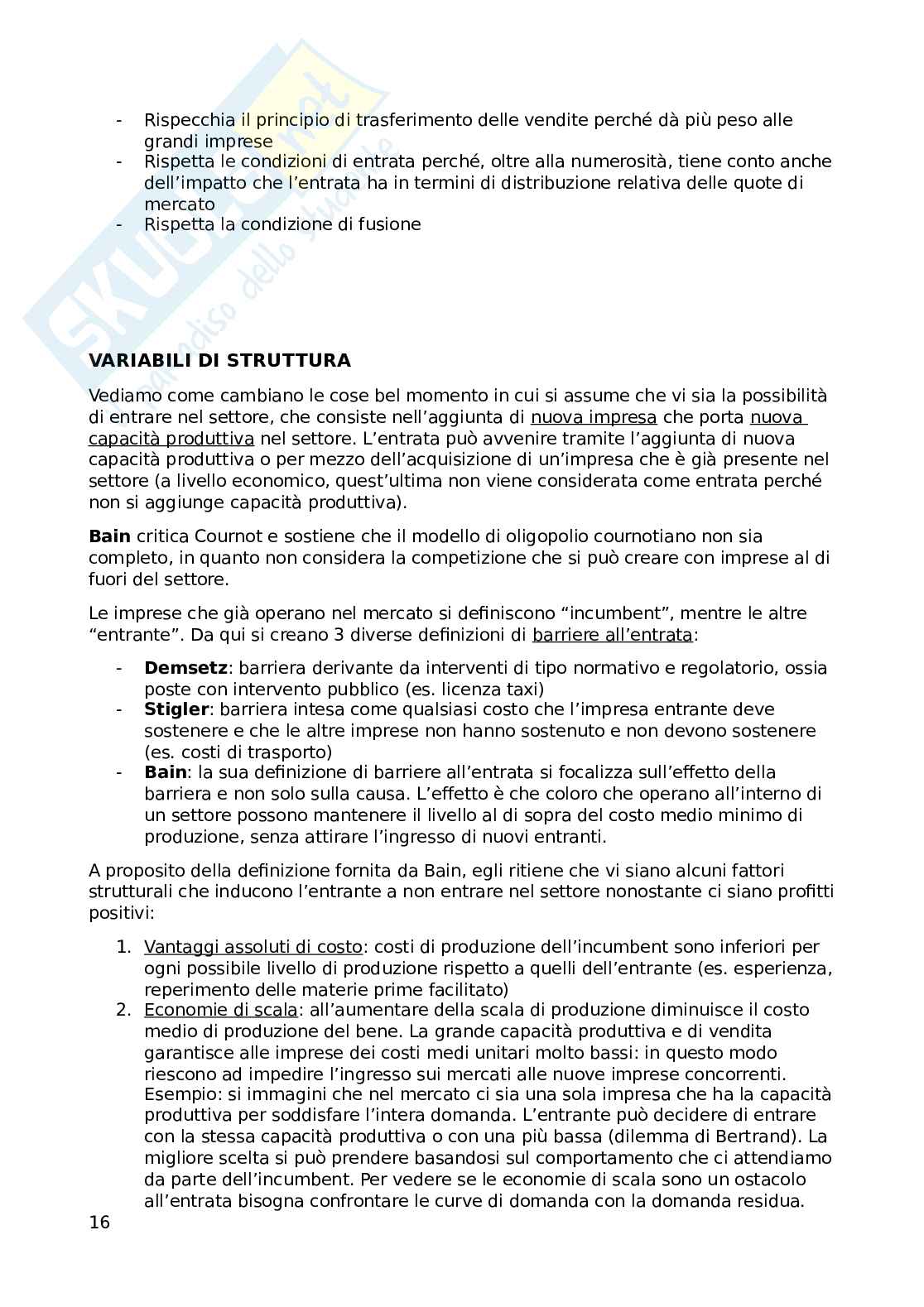 Economia industriale Pag. 16