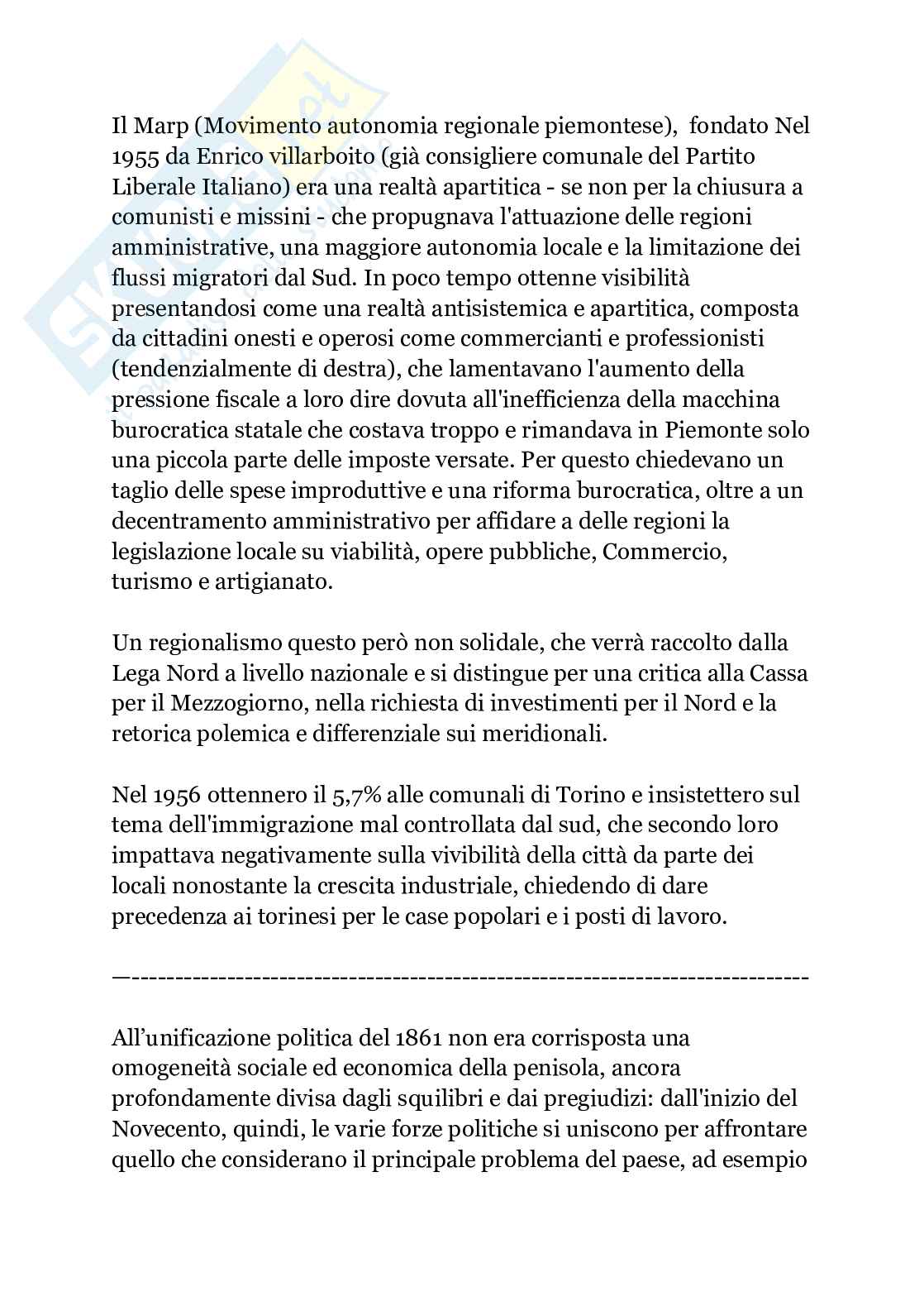 Storia contemporanea - Questione meridionale Pag. 2