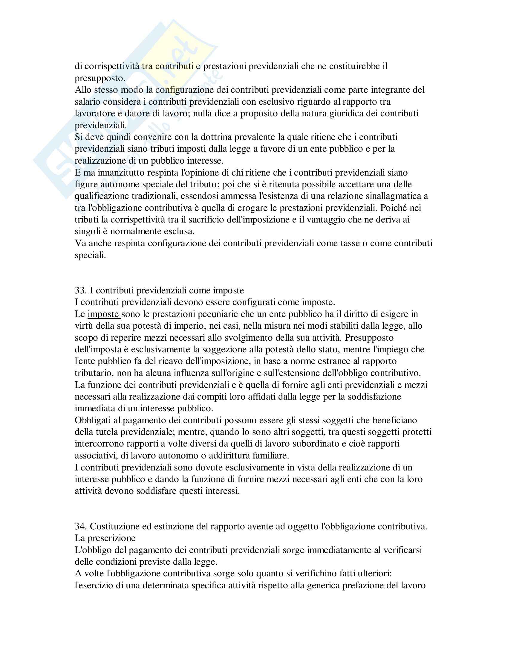Riassunto esame Diritto del lavoro, prof. Loele, libro consigliato Diritto della previdenza sociale, Persiani Pag. 21