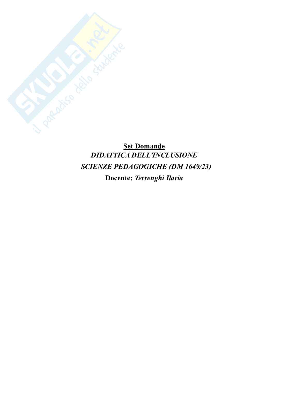 Paniere Didattica dell'inclusione Pag. 1
