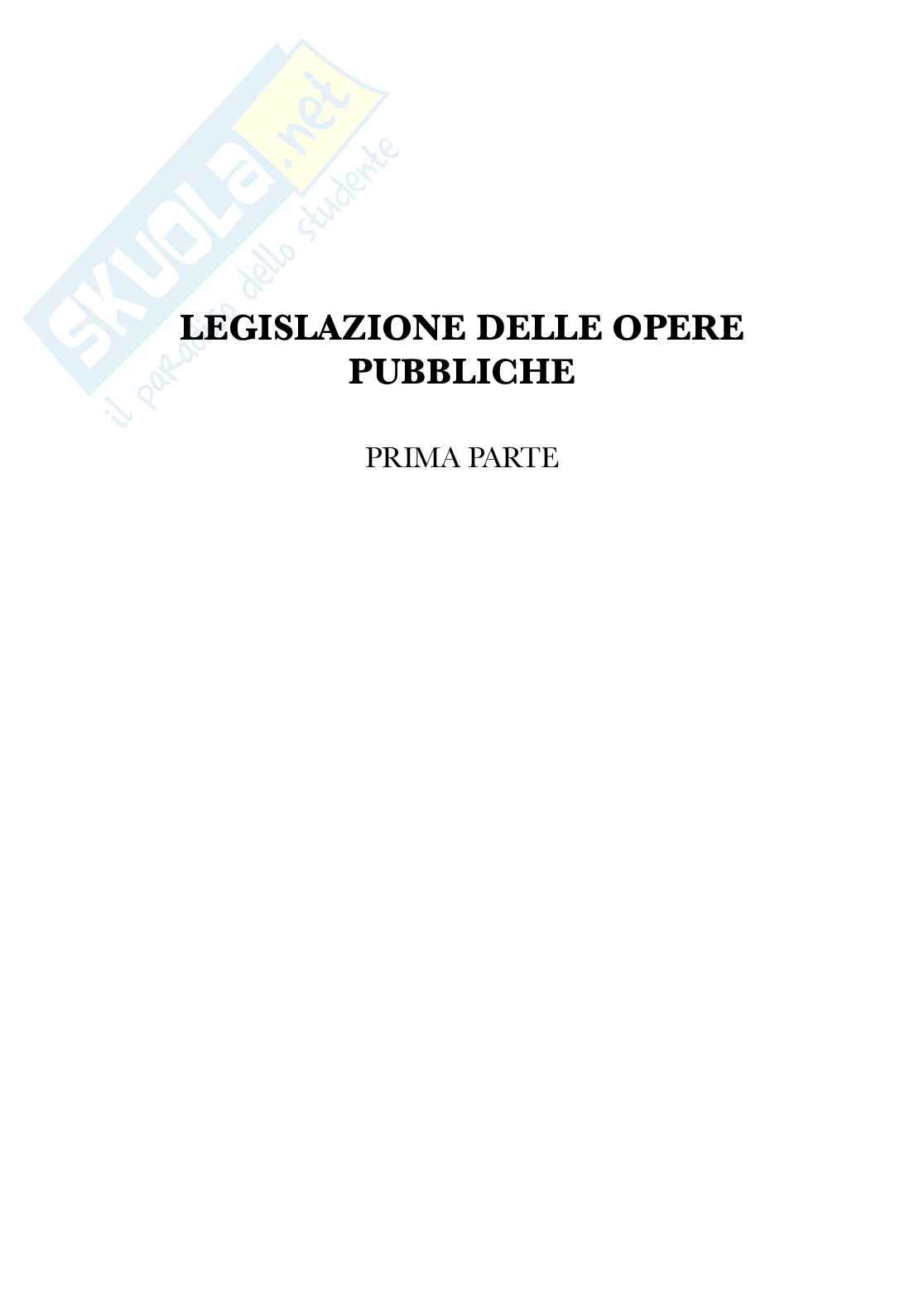 Prima parte Legislazione delle opere pubbliche Pag. 1