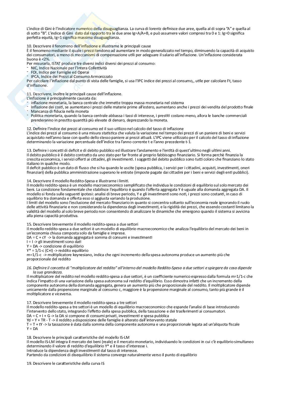 Domande e Risposte di Economia Pag. 2