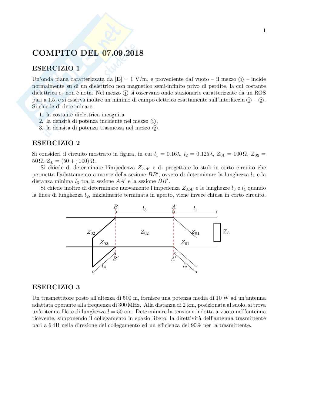Più di 15 esami svolti di Campi elettromagnetici Pag. 1