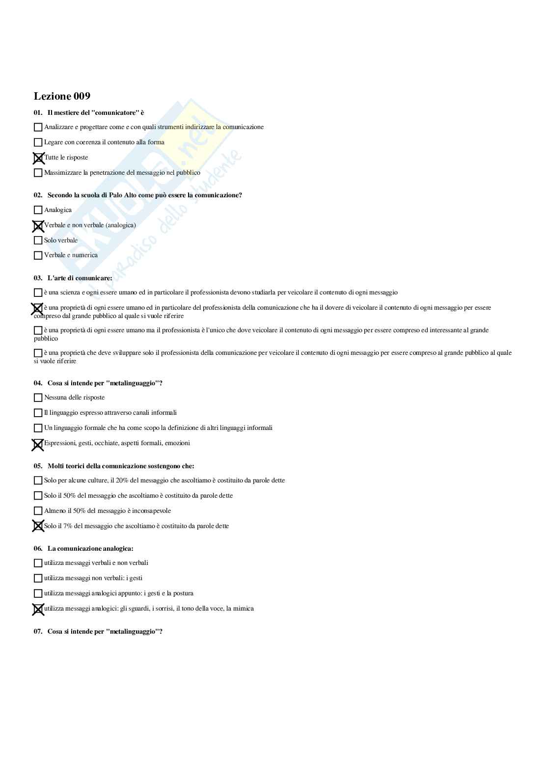 Paniere Organizzazione di eventi e ufficio stampa - Risposte multiple - aggiornato (2026) Pag. 11