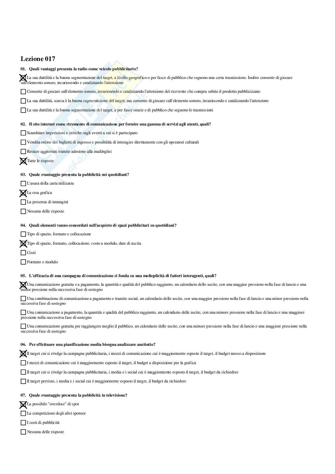 Paniere Organizzazione di eventi e ufficio stampa - Risposte multiple - aggiornato (2026) Pag. 21