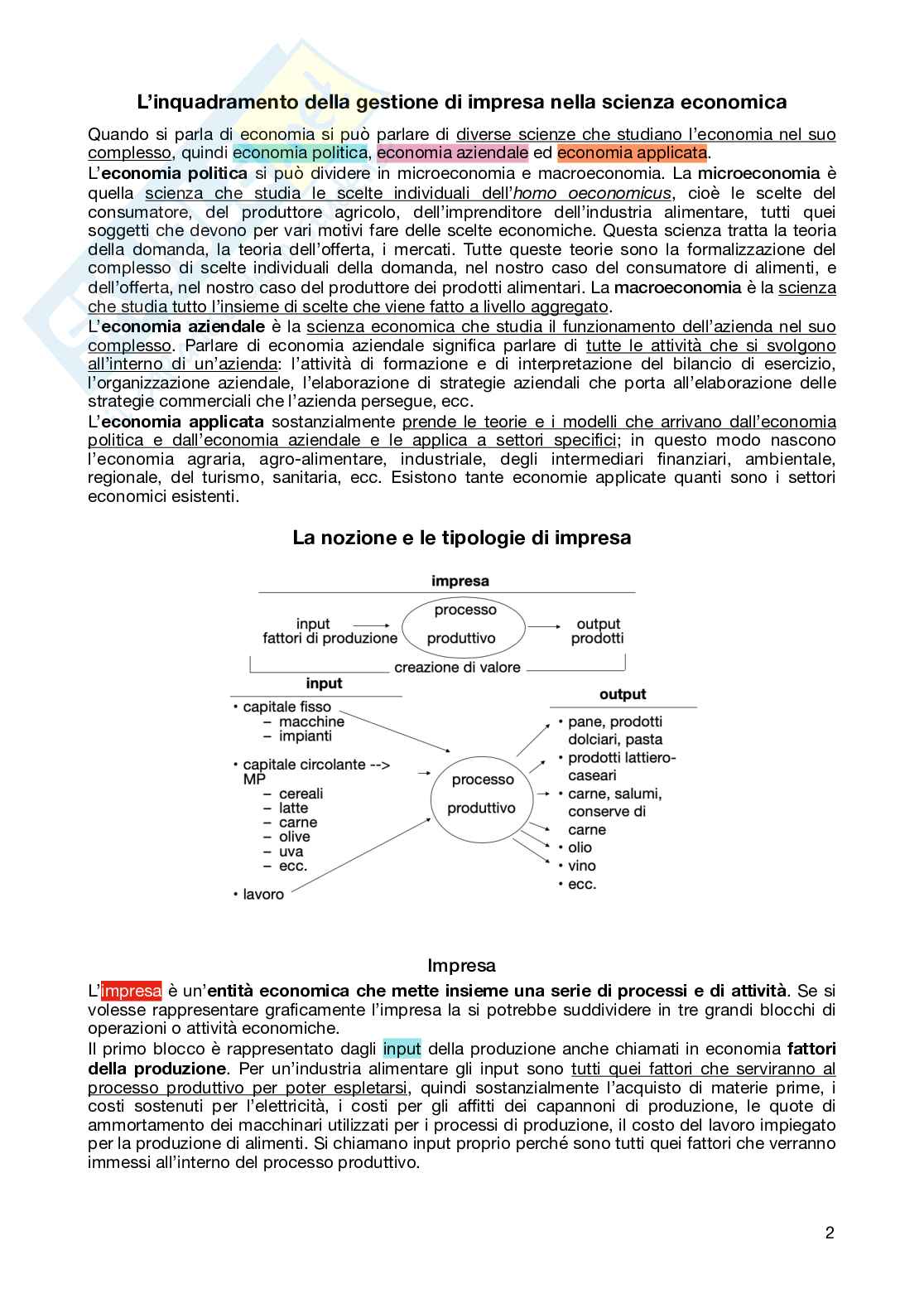 Economia e marketing delle imprese alimentari Pag. 2