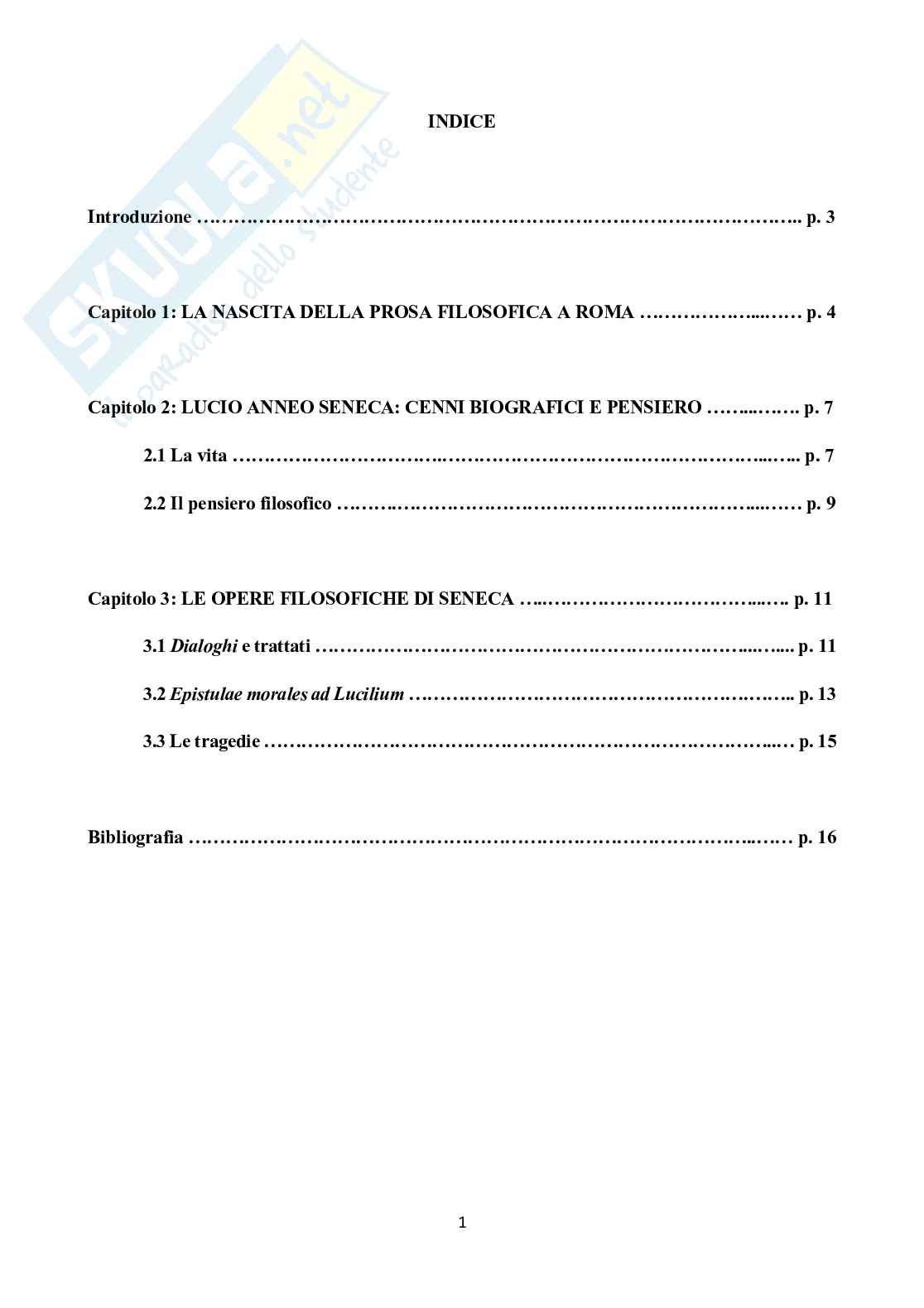 Lucio Anneo Seneca e la prosa filosofica Pag. 1