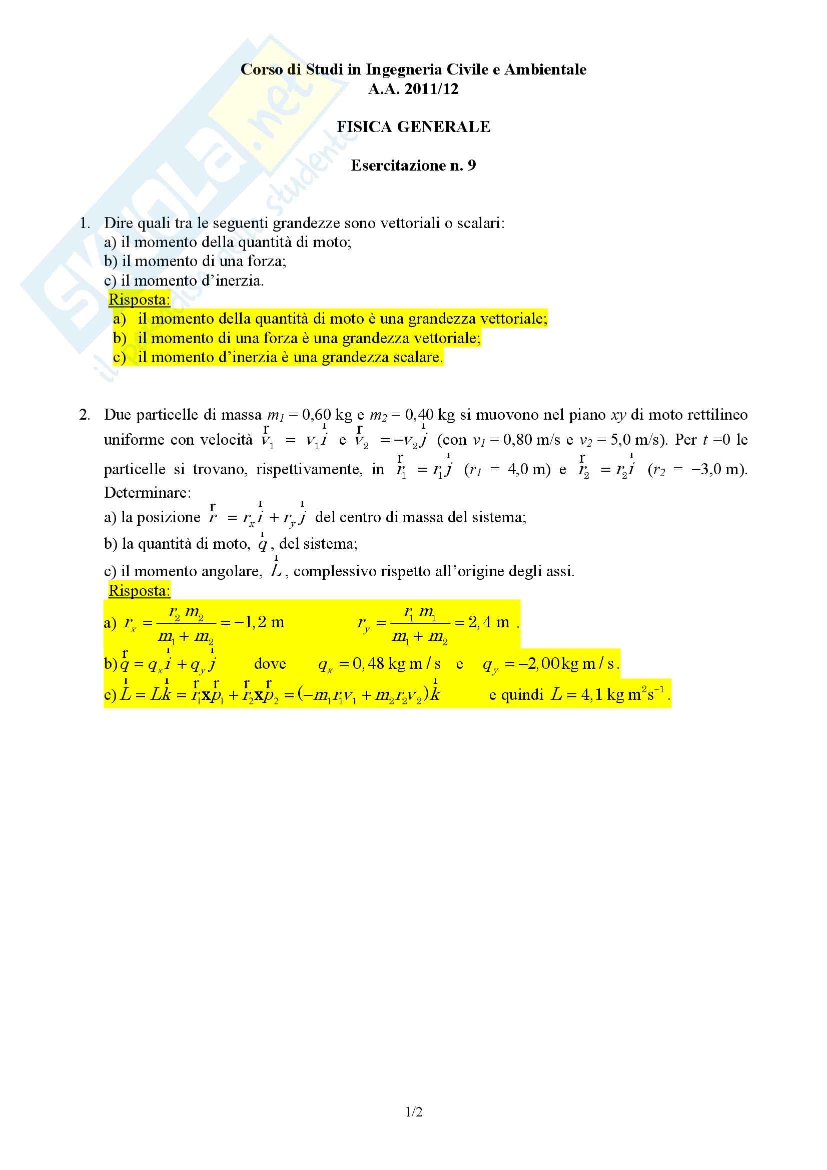 Fisica generale - Esercizi Svolti Pag. 16