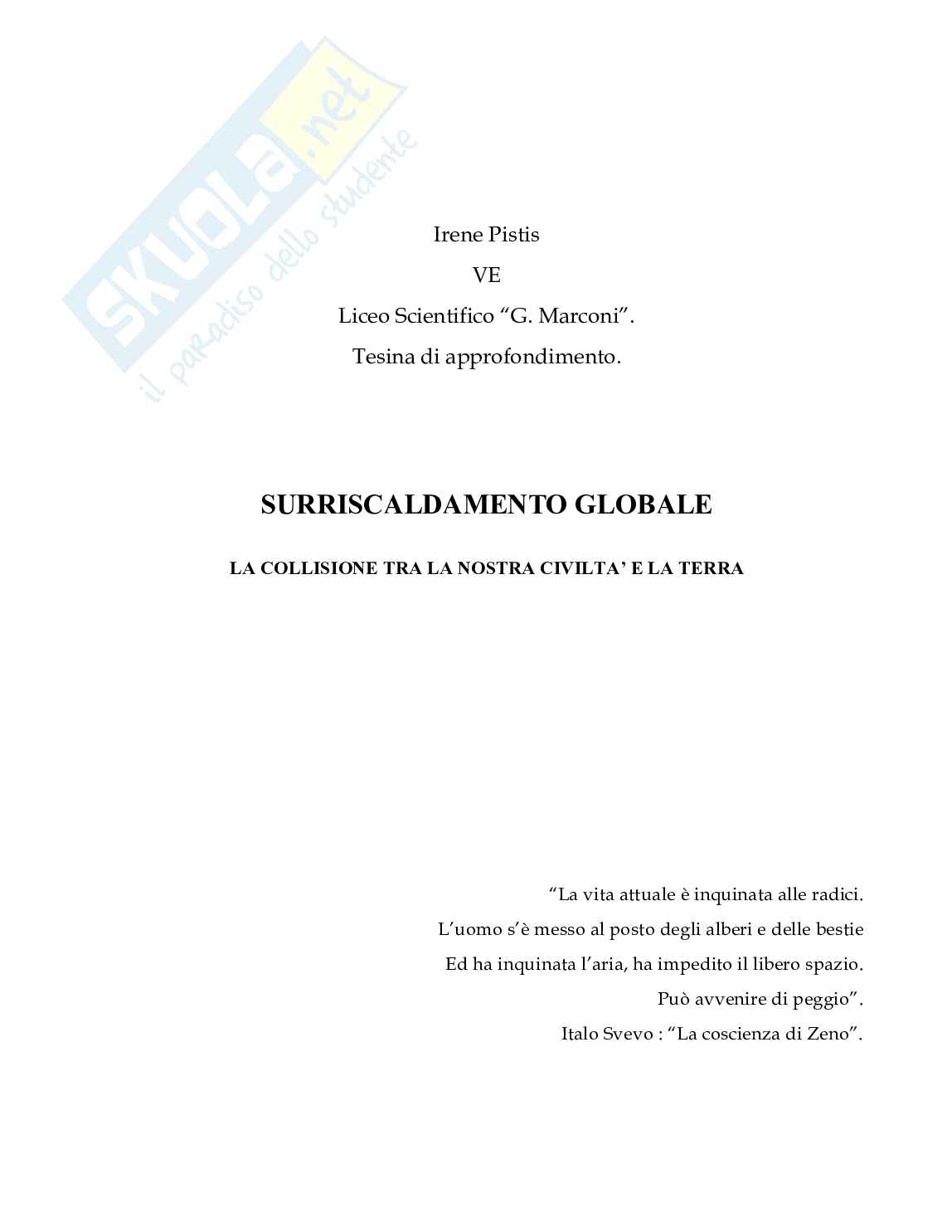 Surriscaldamento globale, la collisione tra la nostra civiltà e la terra Pag. 1