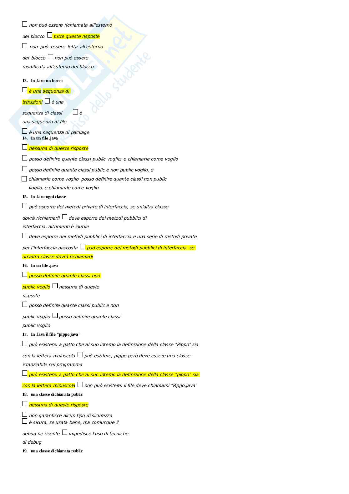 Linguaggi di programmazione - Risposte Pag. 6