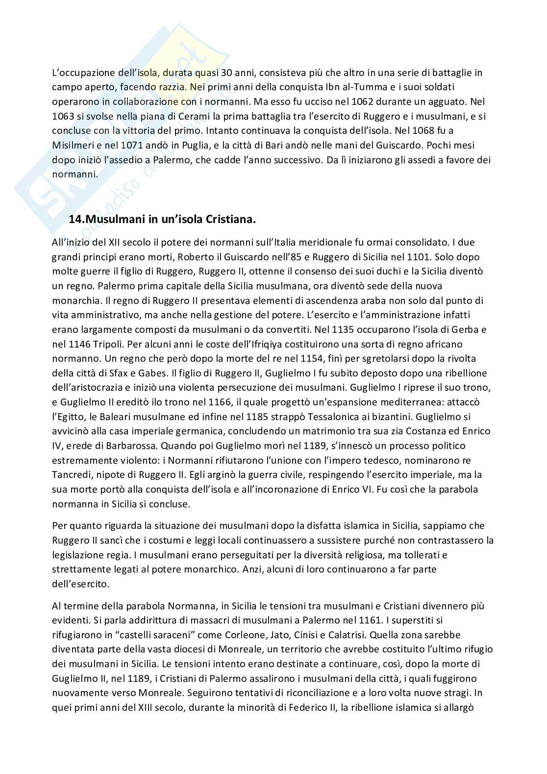 Riassunto esame Storia medievale, prof. Barcellona, libro consigliato La sicilia musulmana, Vanoli Pag. 11