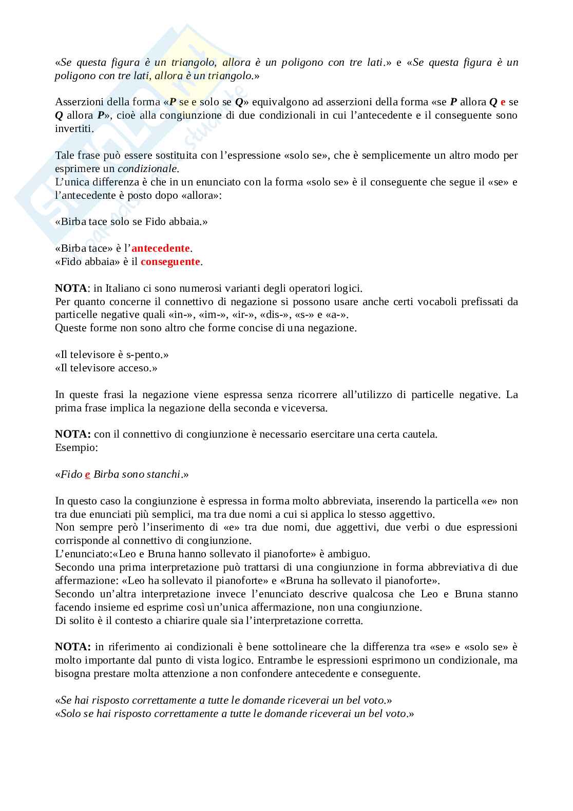 Riassunto esame Logica, Prof. Bellotti Luca, libro consigliato Logica, Varzi Pag. 11