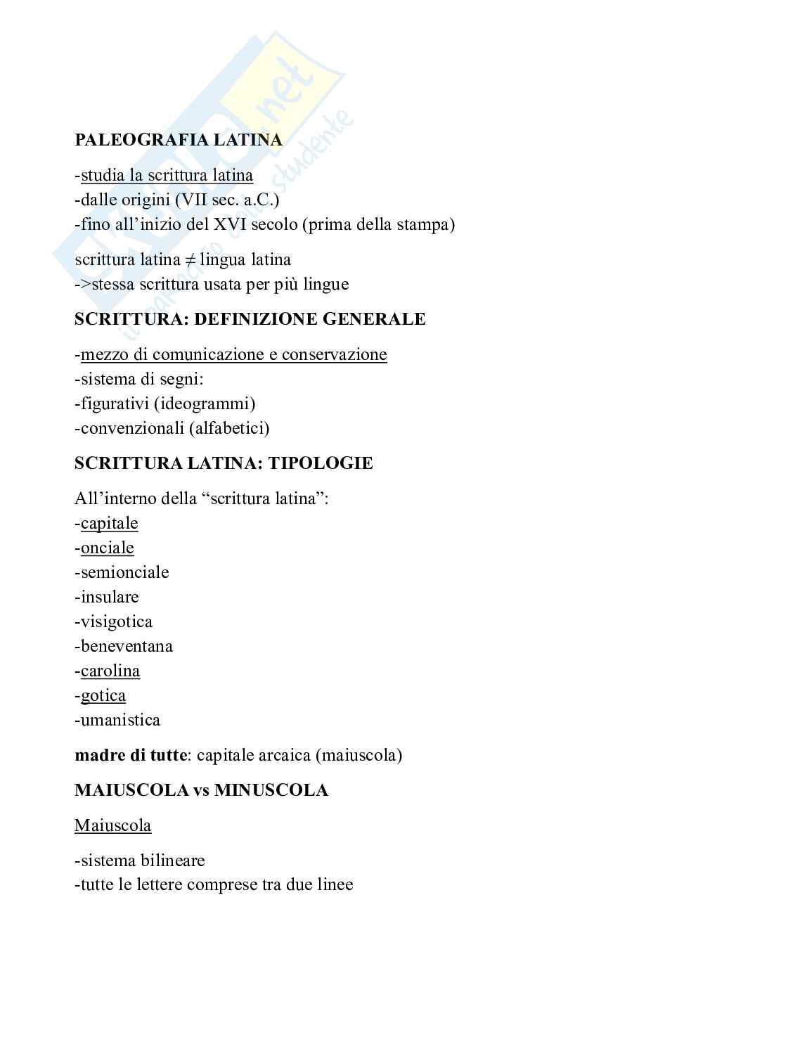 Paleografia - Fondamenti e scrittura latina in epoca romana (Schemi + Domande esame) Pag. 2