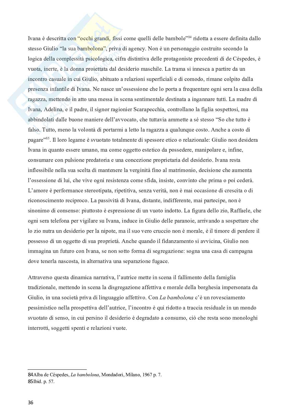 Alba de Céspedes e Annie Ernaux: la costruzione dell’identità femminile in rapporto all’incontro con il maschile. Pag. 36