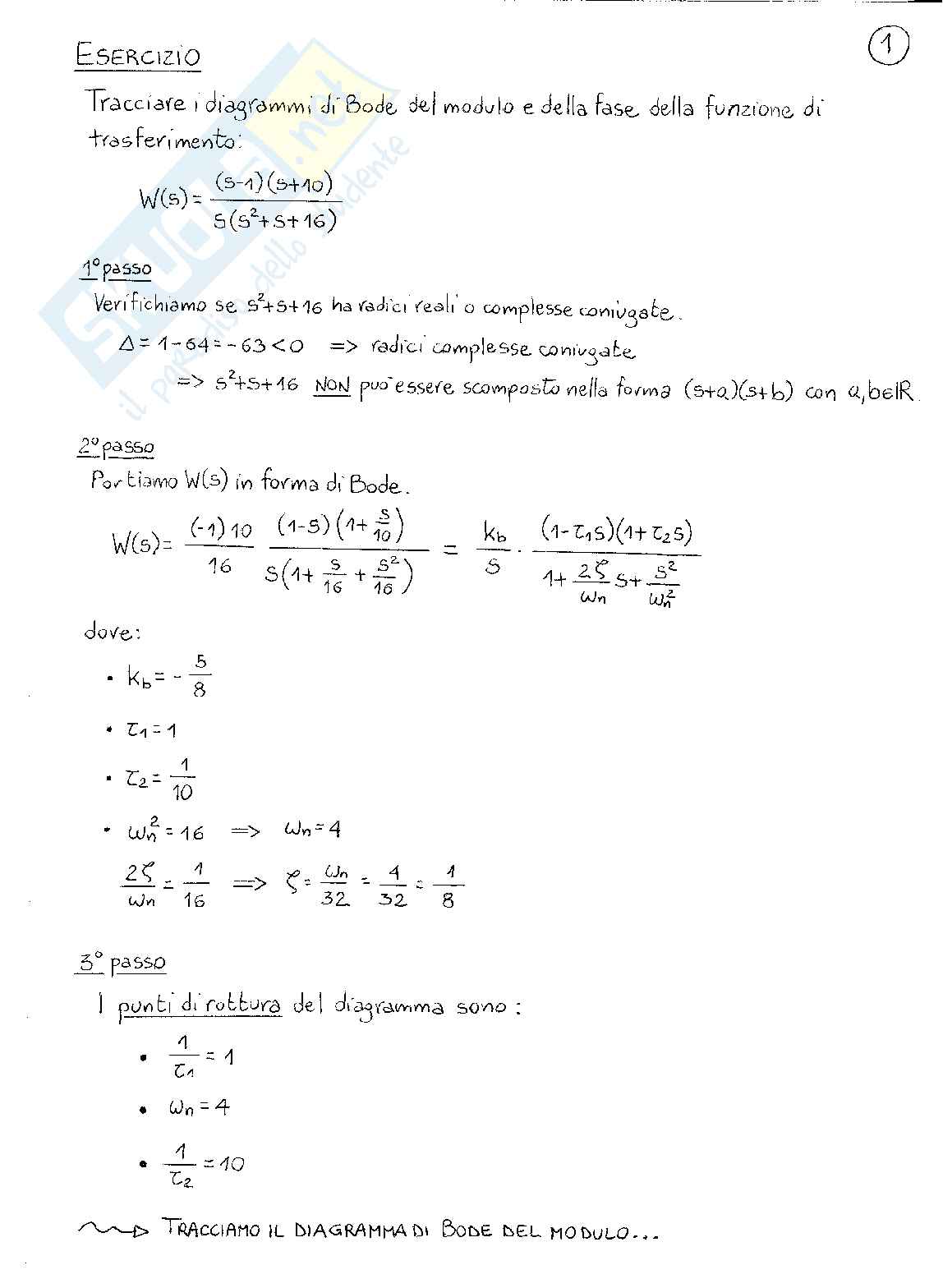 Esercizi Diagrammi Bode Pag. 1