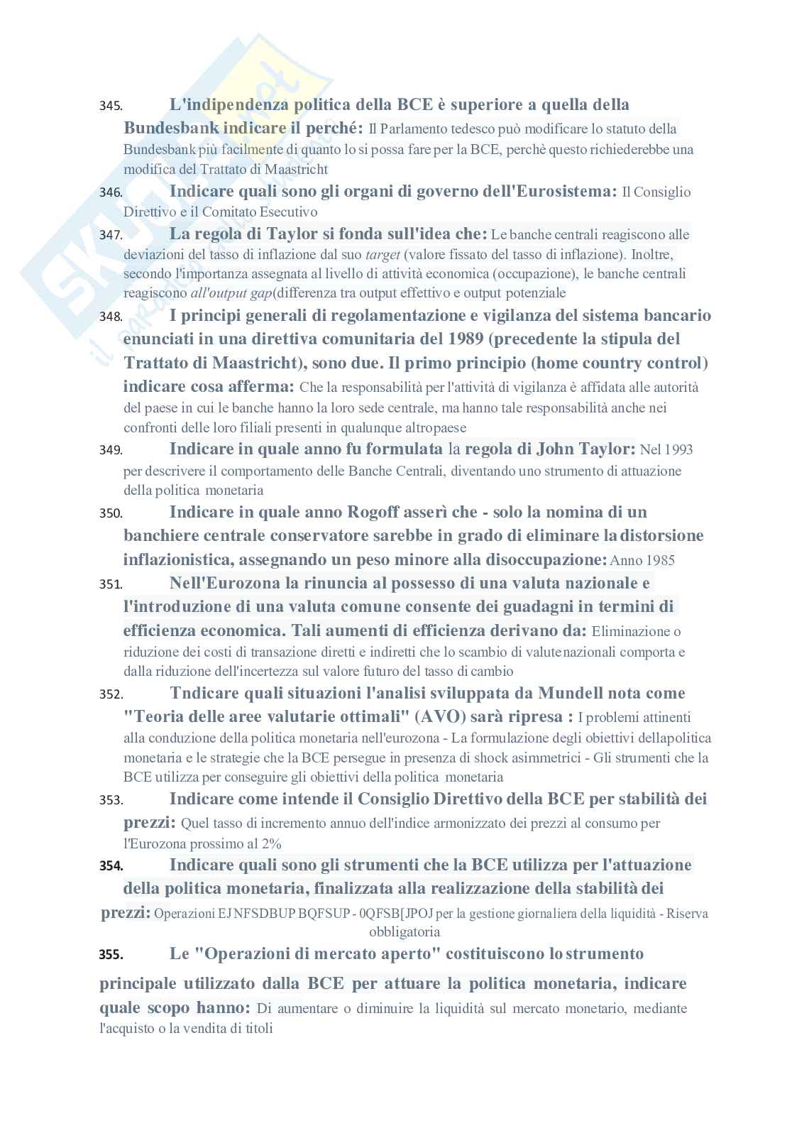 Paniere test domande e risposte esame Economia politica Pag. 21