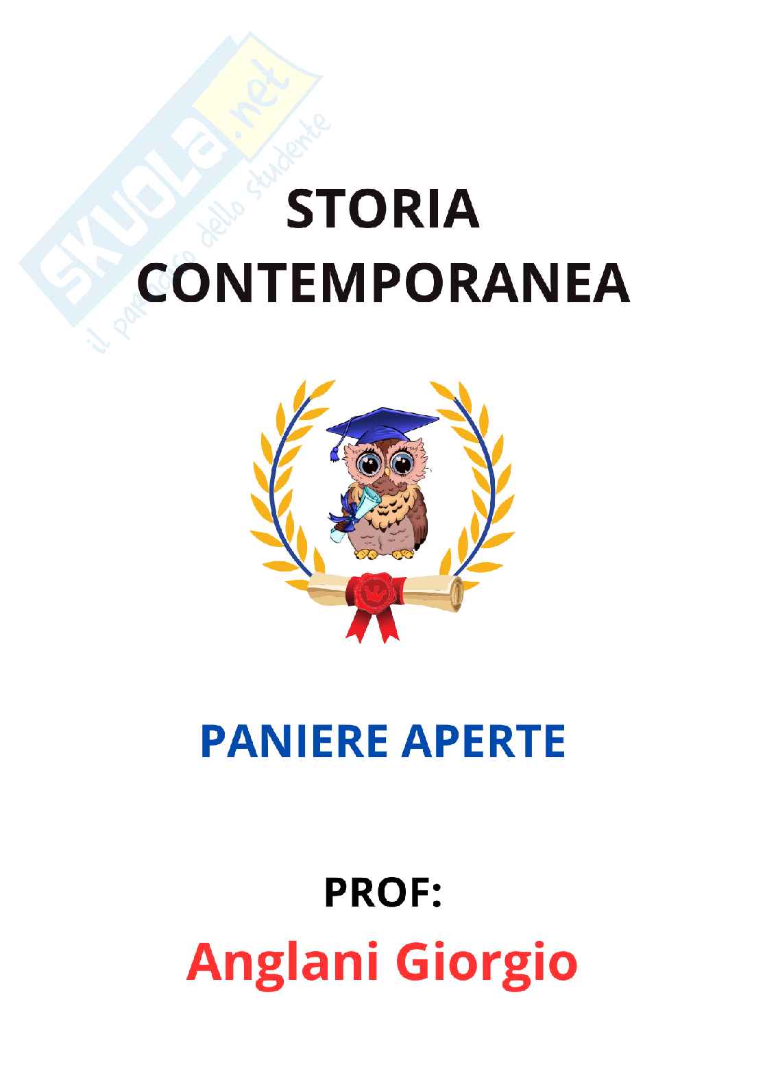 Paniere Storia contemporanea - Risposte aperte (2026) Pag. 1