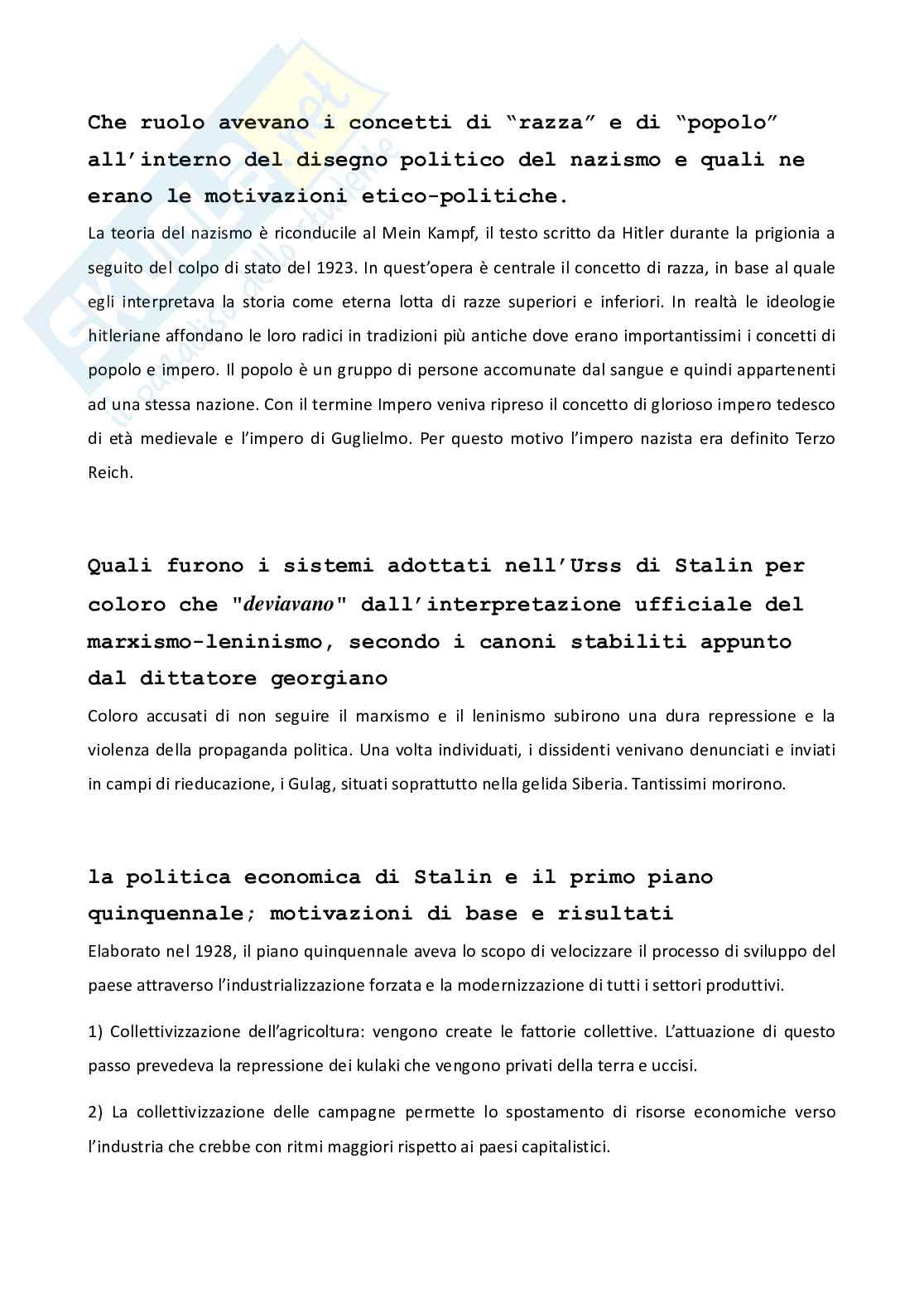 Paniere Storia contemporanea - Risposte aperte (2026) Pag. 21