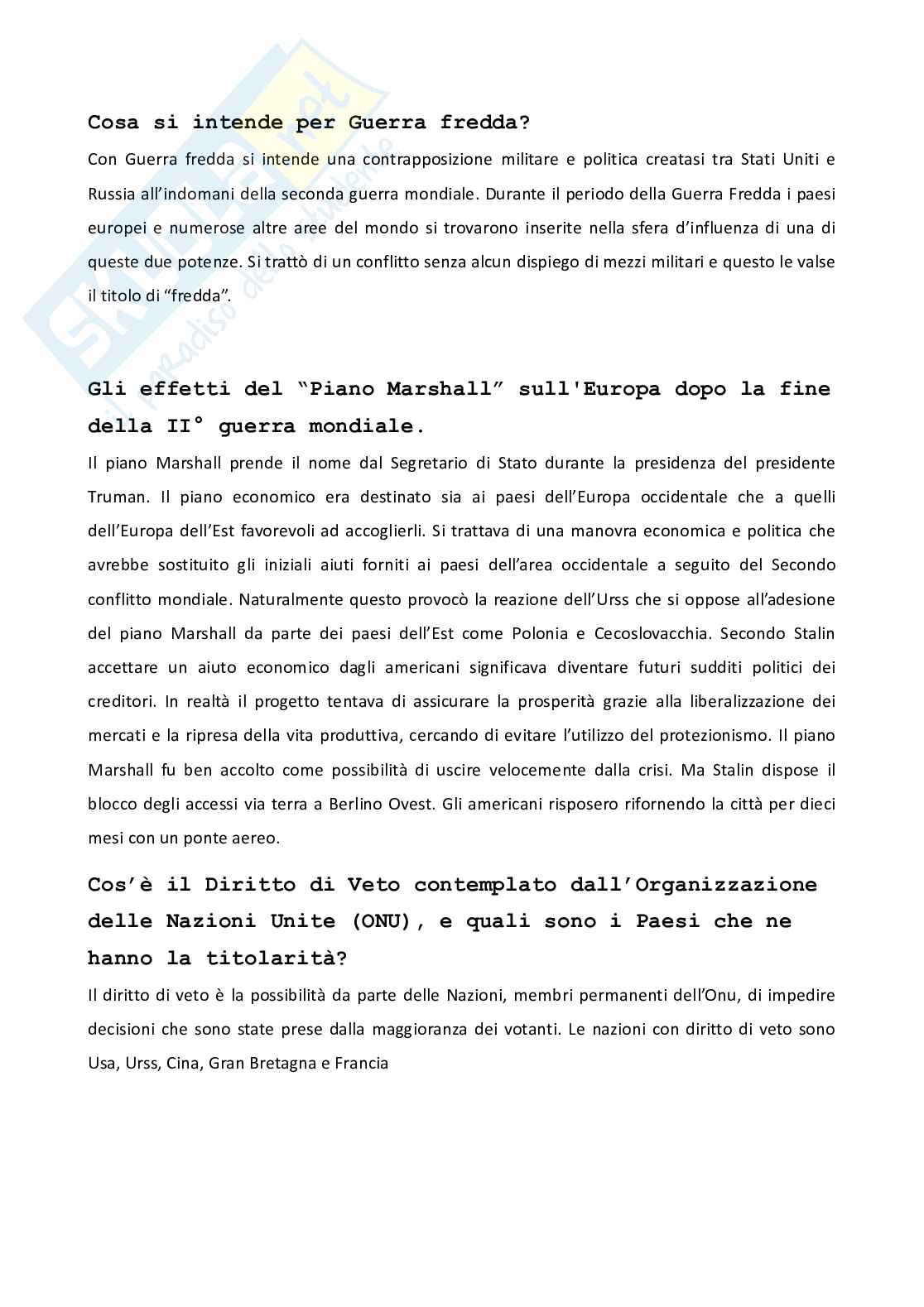 Paniere Storia contemporanea - Risposte aperte (2026) Pag. 26