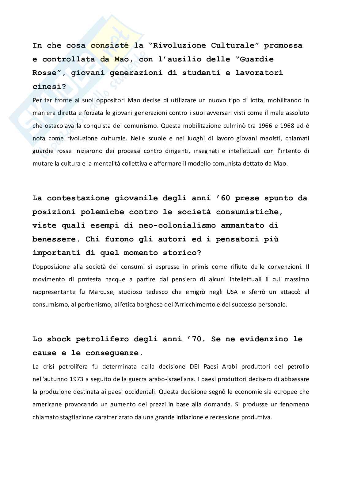 Paniere Storia contemporanea - Risposte aperte (2026) Pag. 31