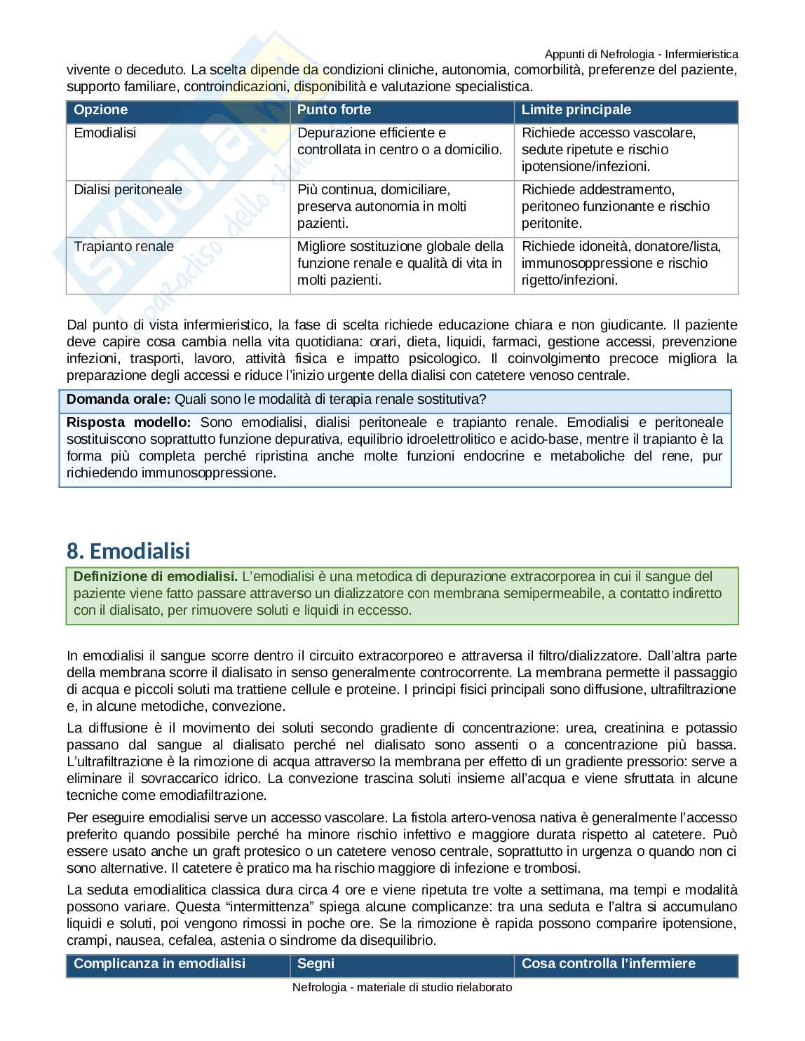 Nefrologia: appunti completi per Infermieristica con domande d’esame Pag. 11