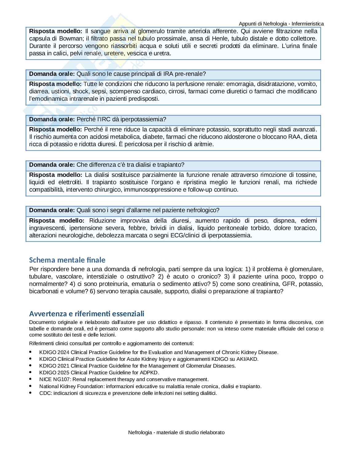 Nefrologia: appunti completi per Infermieristica con domande d’esame Pag. 16