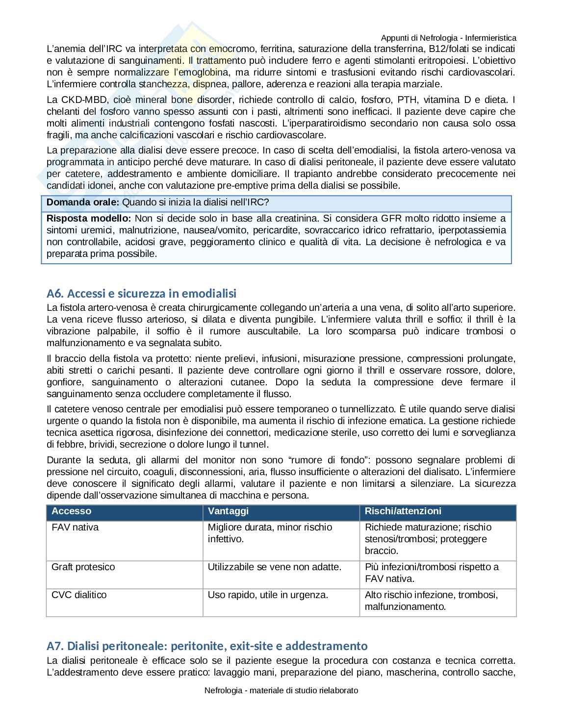 Nefrologia: appunti completi per Infermieristica con domande d’esame Pag. 21