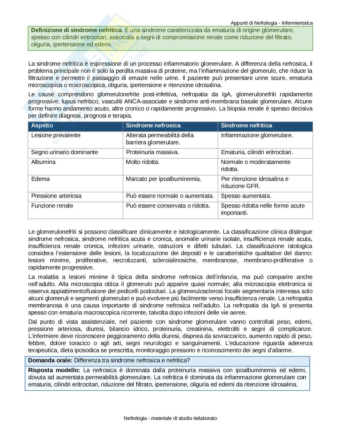 Nefrologia: appunti completi per Infermieristica con domande d’esame Pag. 6