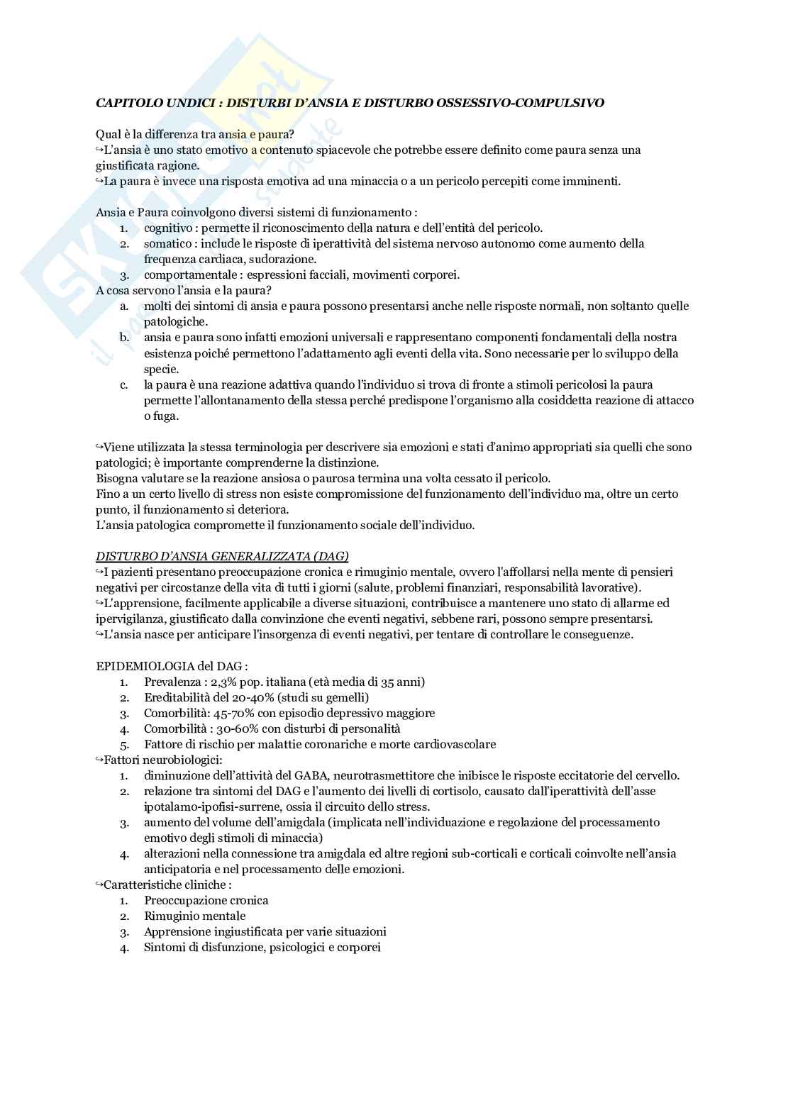 Riassunto esame Psicologia clinica, Prof. Verrocchio Maria Cristina, libro consigliato Manuale di psicologia clinica , Verrocchio  Pag. 41