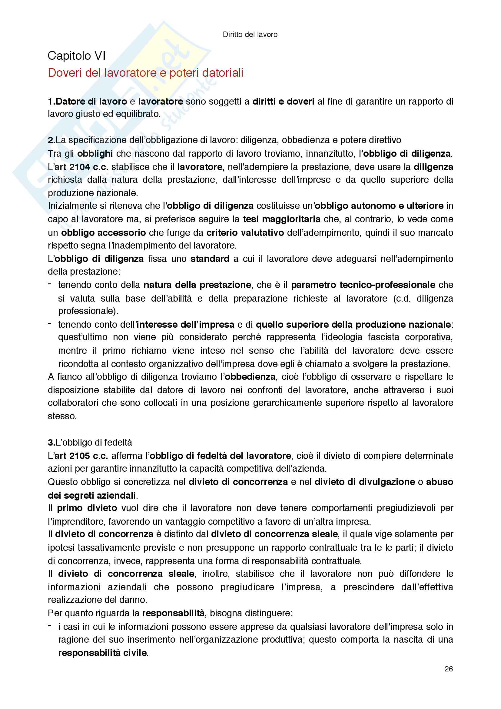 Riassunto esame Diritto del lavoro, prof Santucci, libro consigliato Istituzioni del diritto sindacale e del lavoro, vol 3 Pag. 26