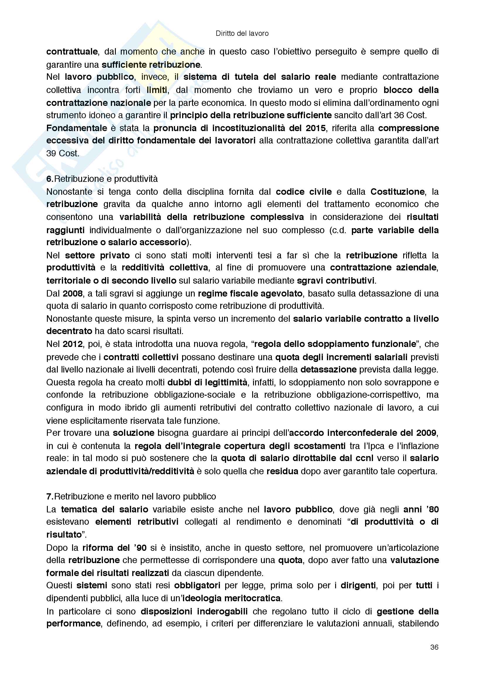 Riassunto esame Diritto del lavoro, prof Santucci, libro consigliato Istituzioni del diritto sindacale e del lavoro, vol 3 Pag. 36