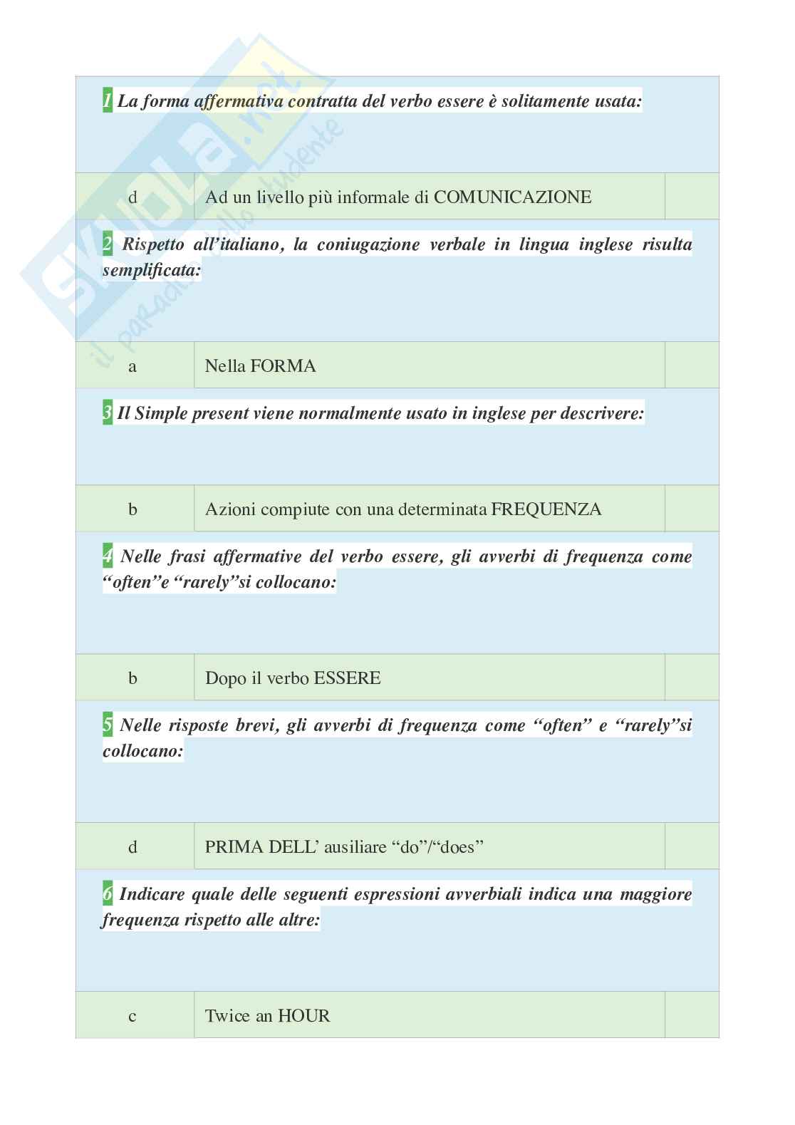 Tutte le 500 domande e risposte esame di Lingua Inglese - aggiornate a Novembre 2022 - 30 Pagine Pag. 1