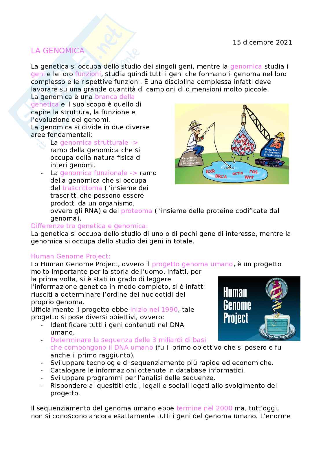 Progetto genoma umano Pag. 1