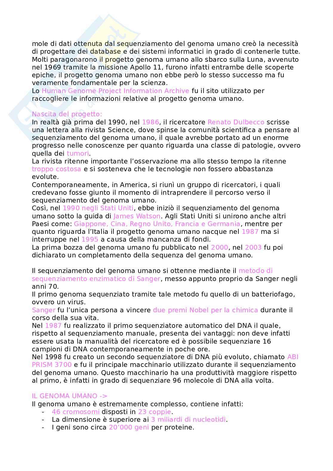 Progetto genoma umano Pag. 2