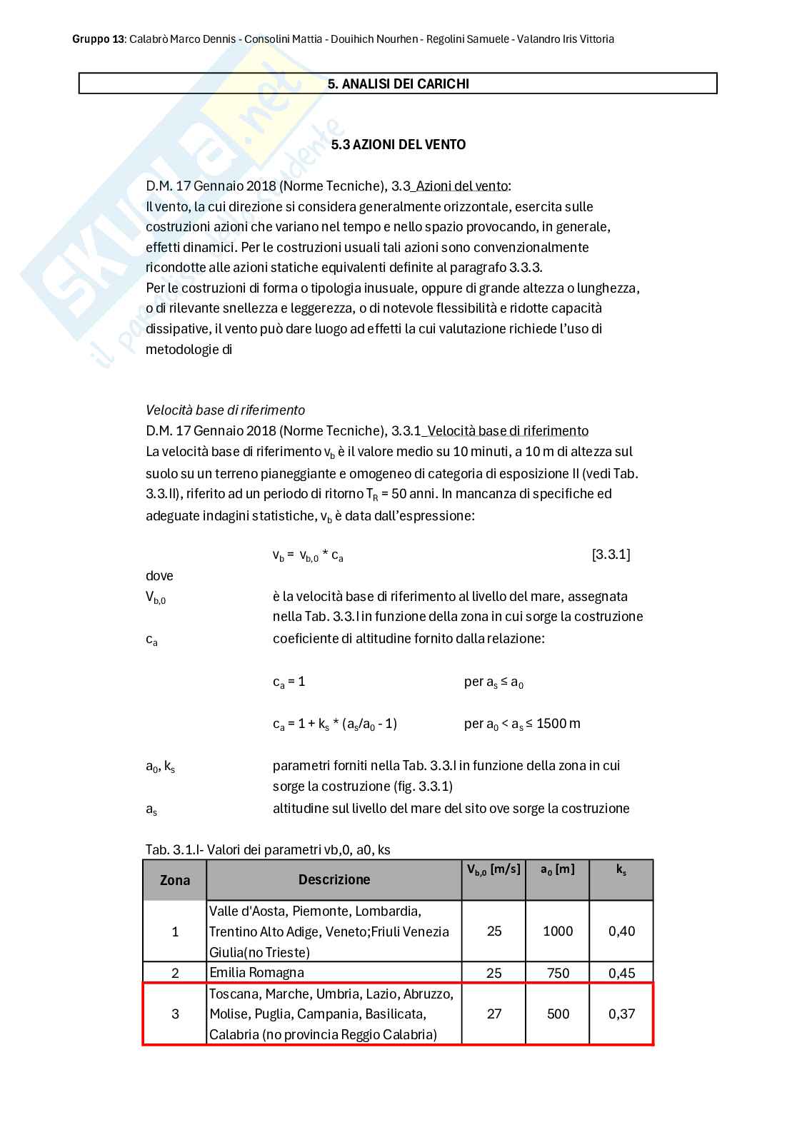 Esercitazione 5 di Tecnica delle costruzioni Pag. 1