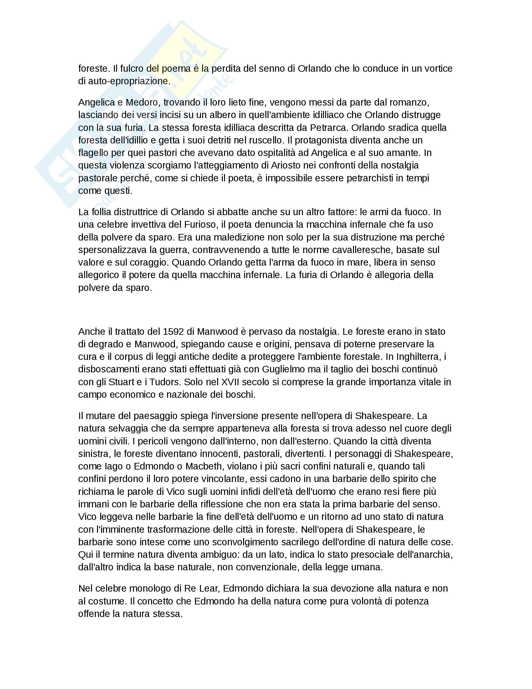 Riassunto esame Letteratura Italiana, prof. Baffetti Giovanni, libro consigliato Foreste. L'ombra della civiltà, Harrison Pag. 6