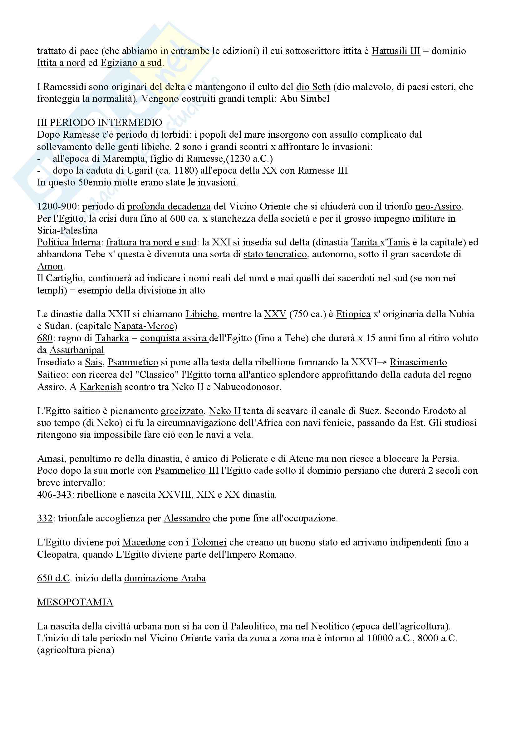 Storia del Vicino Oriente Antico - appunti Pag. 11