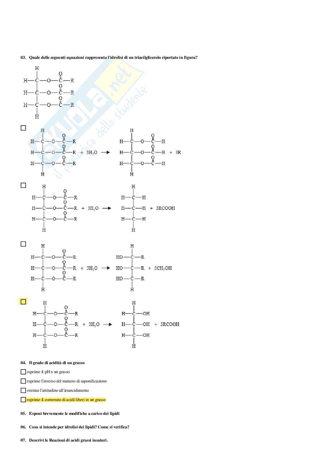 Paniere Chimica degli alimenti - Risposte multiple - aggiornato (2026) Pag. 36