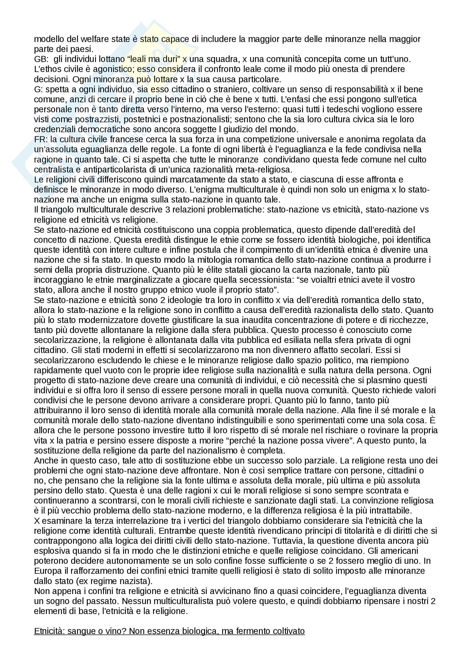 Riassunto esame Comunicazione, prof. Perrotta, libro consigliato L'enigma multiculturale, Baumann Pag. 6
