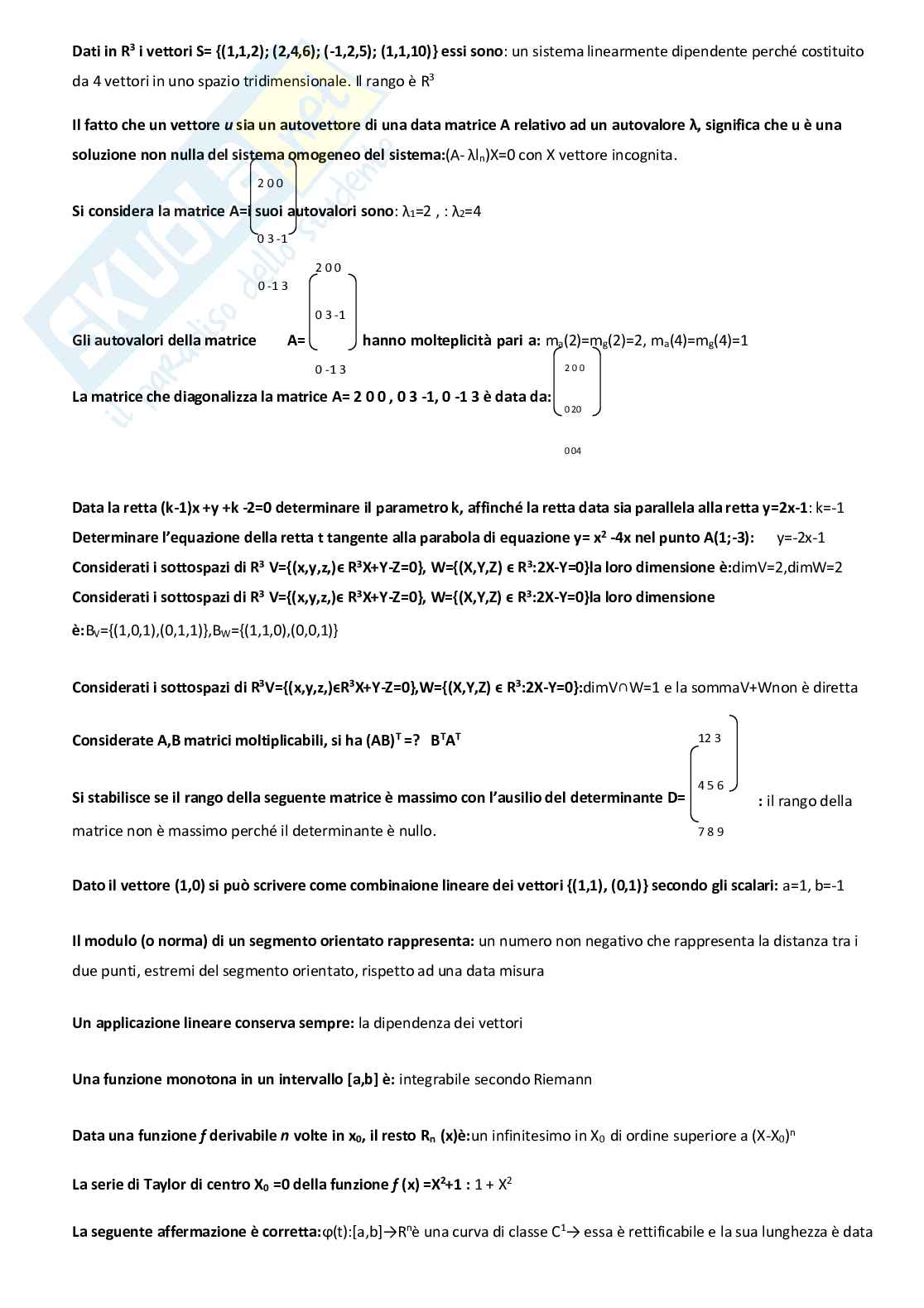 Analisi di matematica Pag. 2