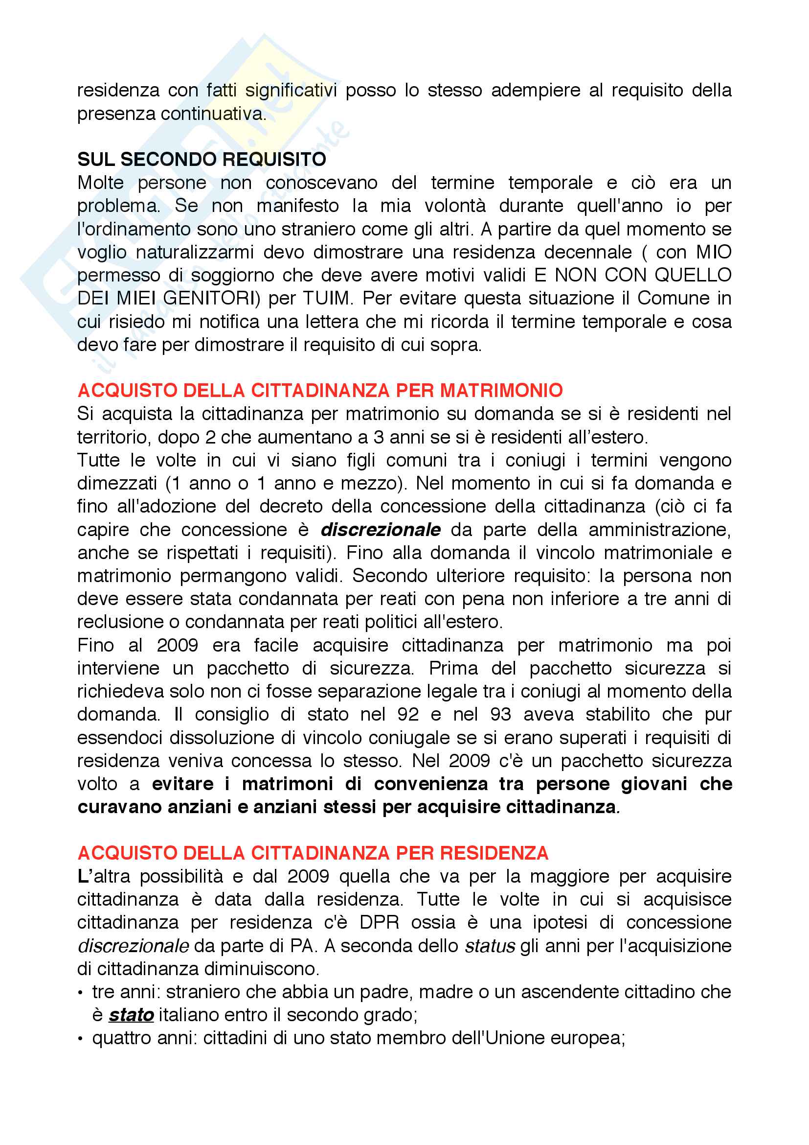 Appunti di Condizione giuridica dello straniero Pag. 41