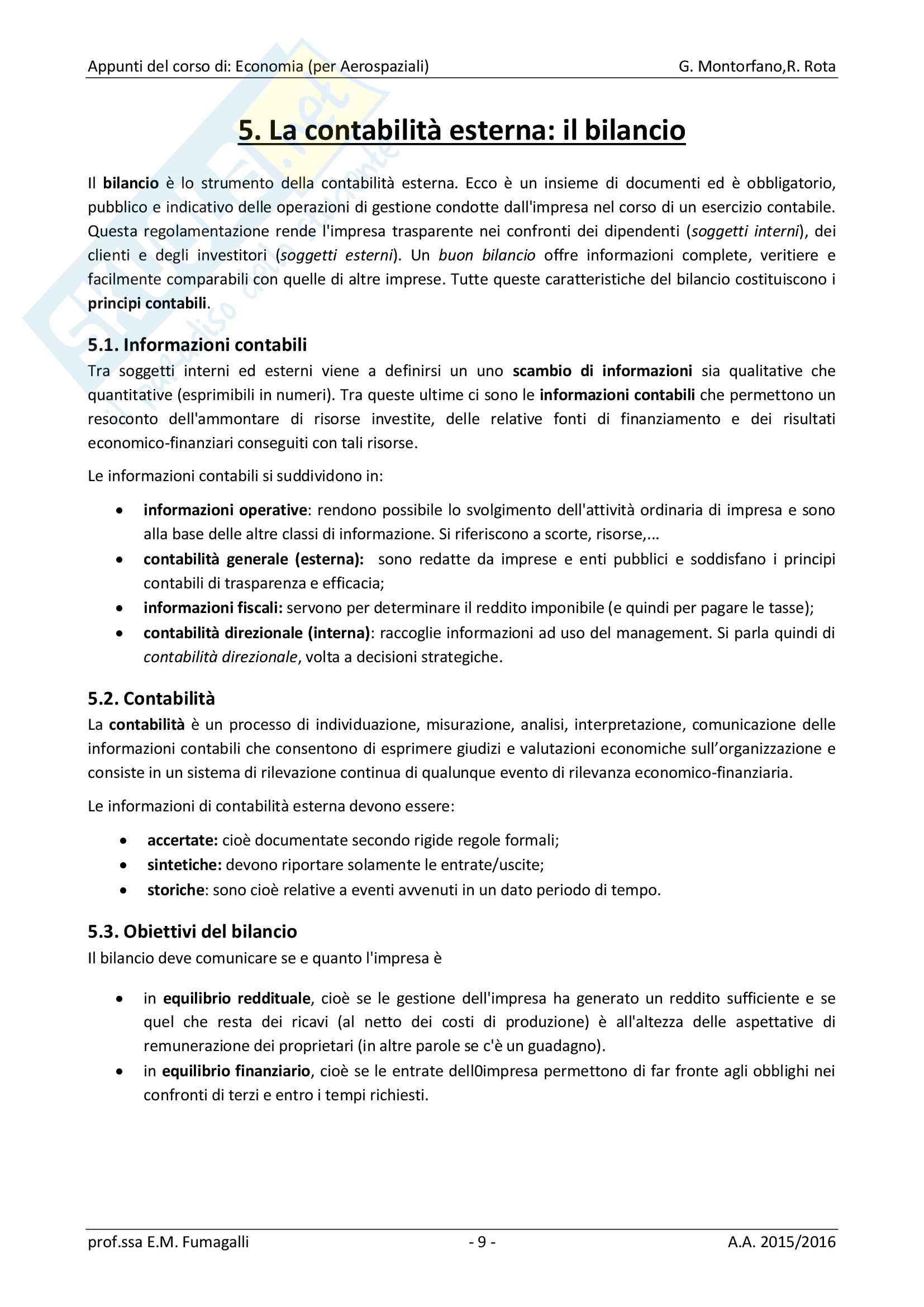 Appunti del Corso di Economia e Organizzazione Aziendale per Aerospaziali I Itinere Pag. 16