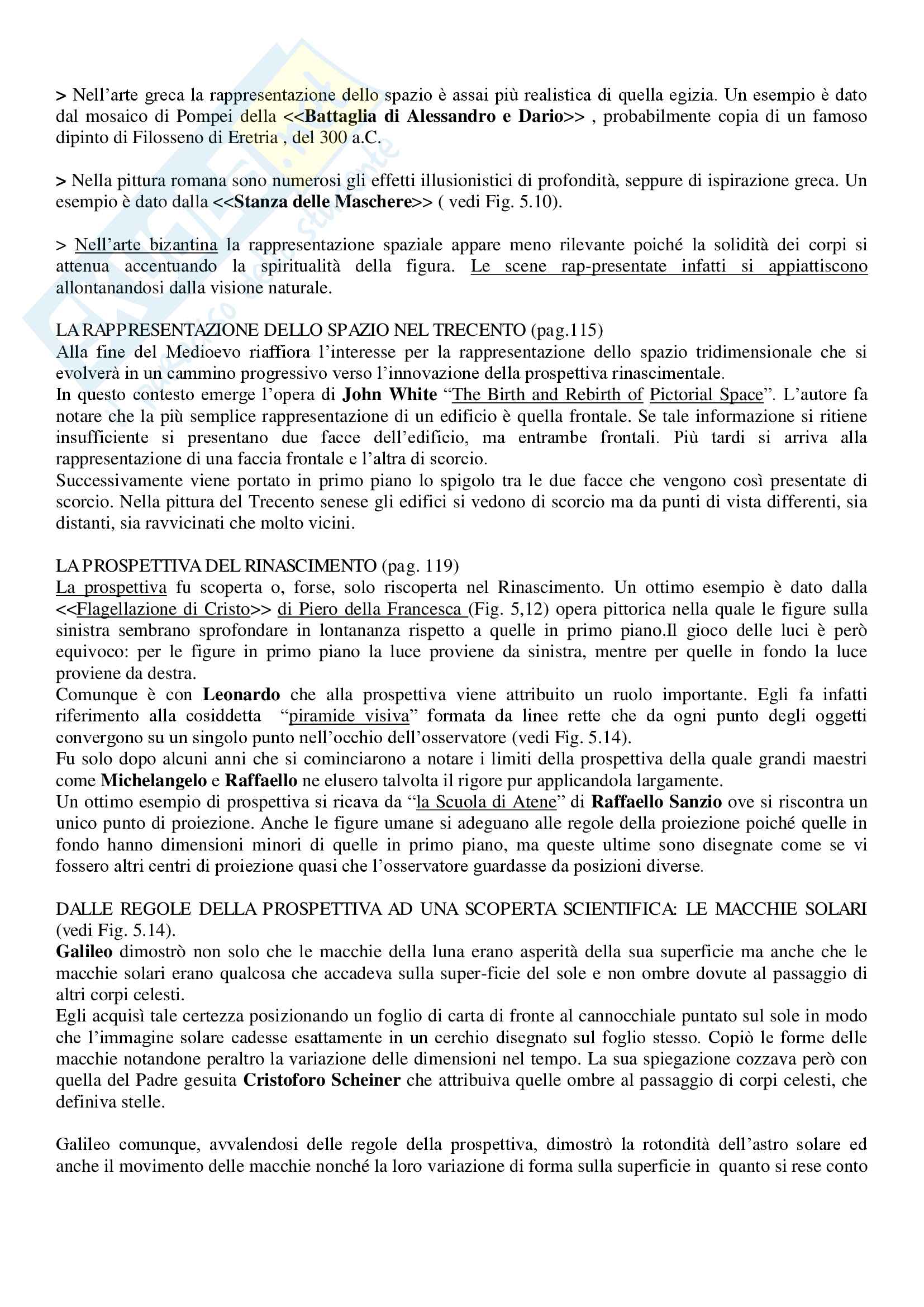 Riassunto esame Psicologia della Percezione, Prof. Caterina, libro Consigliato Arte e cervello, Maffei, L. e Fiorentini Pag. 16