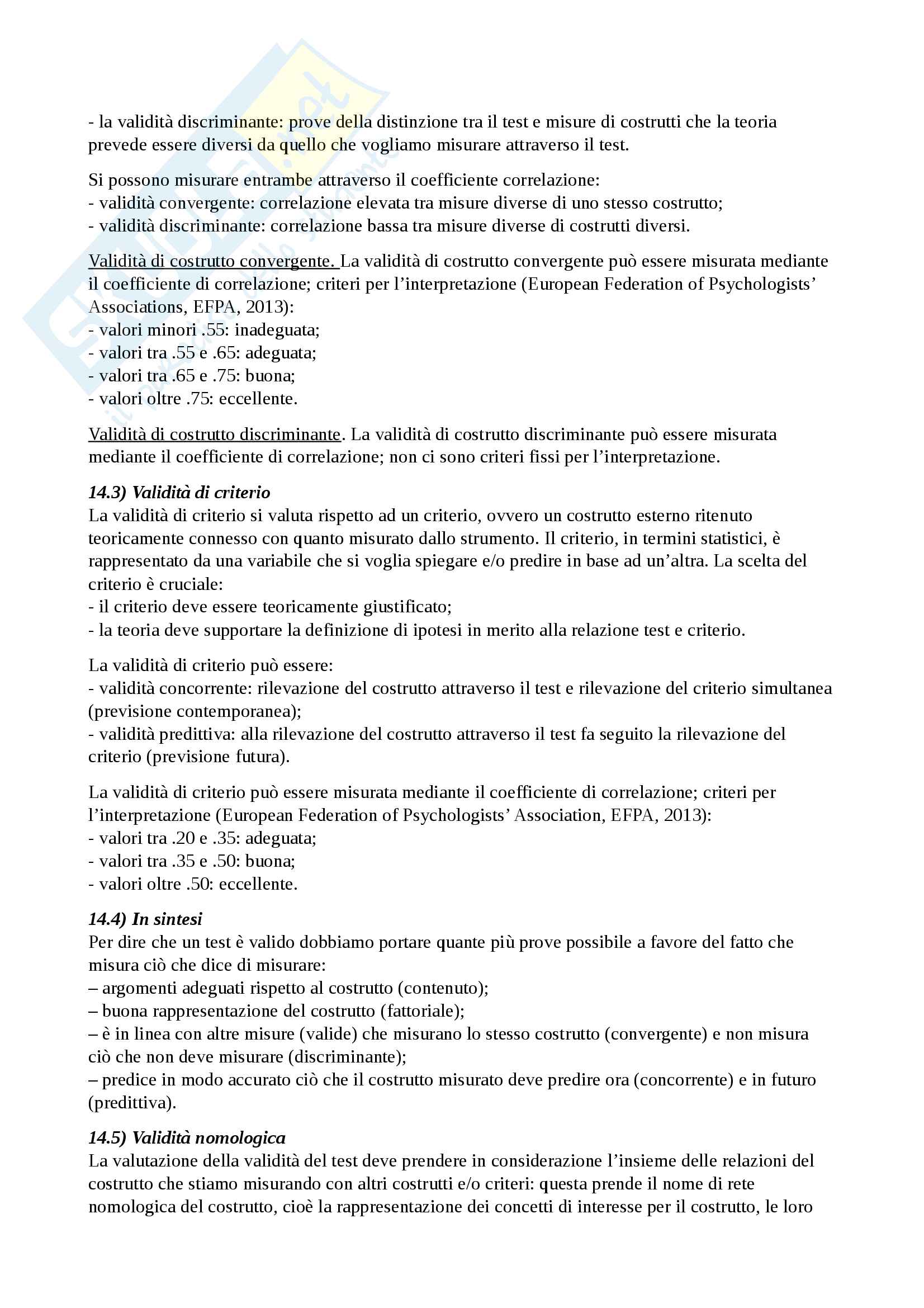 Teorie e tecniche dei test - Appunti dettagliati per sostenere l'esame Pag. 16
