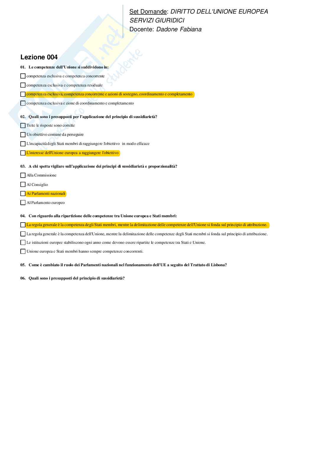 Diritto dell'Unione Europea Pag. 6