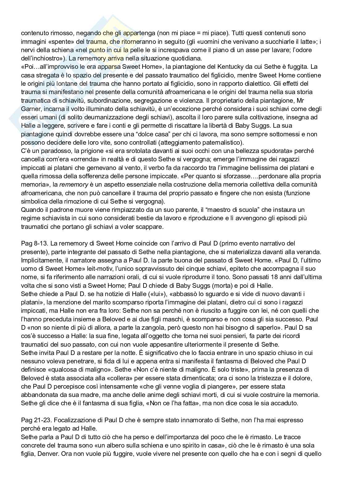 Riassunto esame Letterature comparate, Prof. Carmagnani Paola, libro consigliato Che cos’è la narrazione, Male a Est, Eva dalle sue rovine, Beloved, Bernardelli, Simionel, Devi, Morrison  Pag. 66