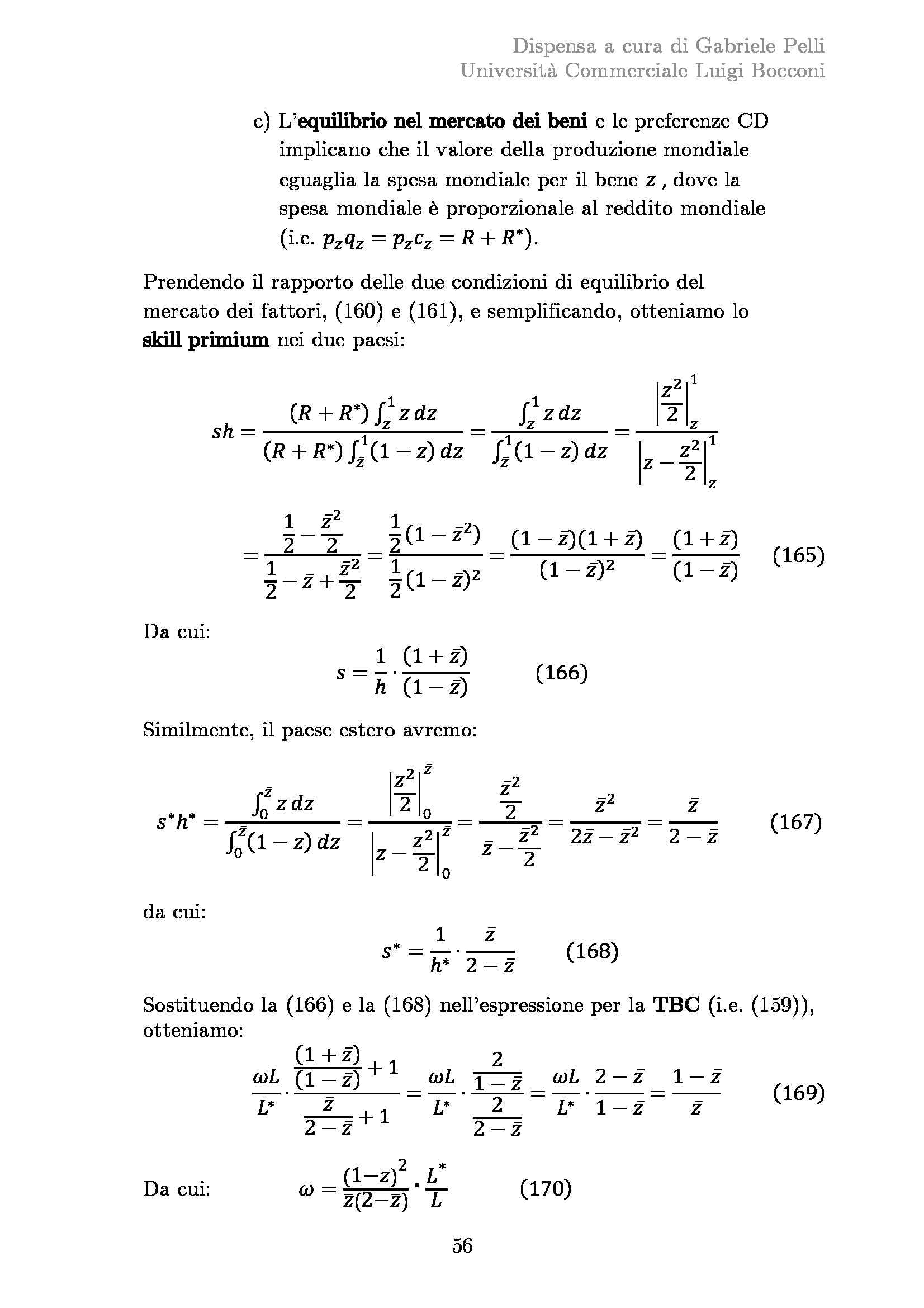 Advanced International Trade - Appunti con passaggi algebrici Pag. 56
