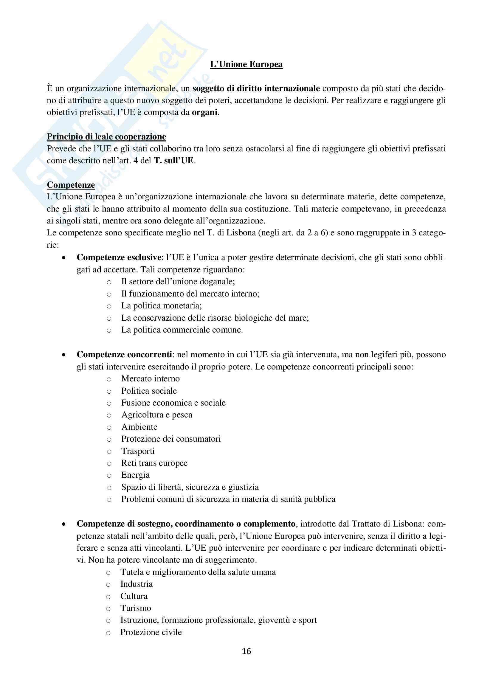 Diritto dell'Unione Europea Pag. 16
