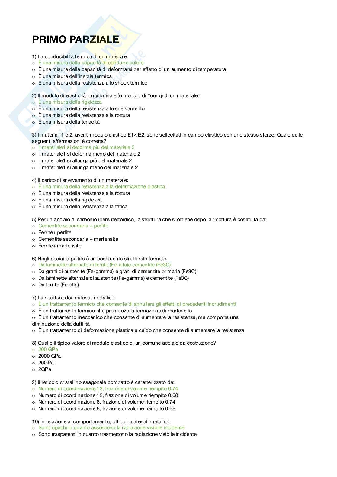 Domande preparazione primo parziale Tecnica delle costruzioni Pag. 1
