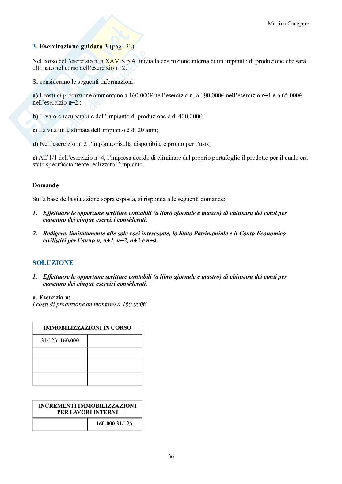 Ragioneria – Parte 2 – Esercizi svolti con scritture in partita doppia Pag. 36